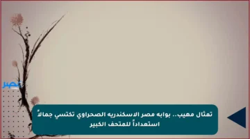 تمثال مهيب.. بوابة مصر الإسكندرية الصحراوي تكتسي جمالاً استعداداً للمتحف الكبير